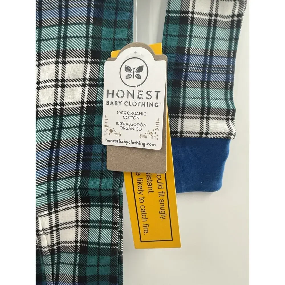 HonestBaby Sleep & Play Footed One-Piece Pajama Sleeper 100% Organic Cotton READ
